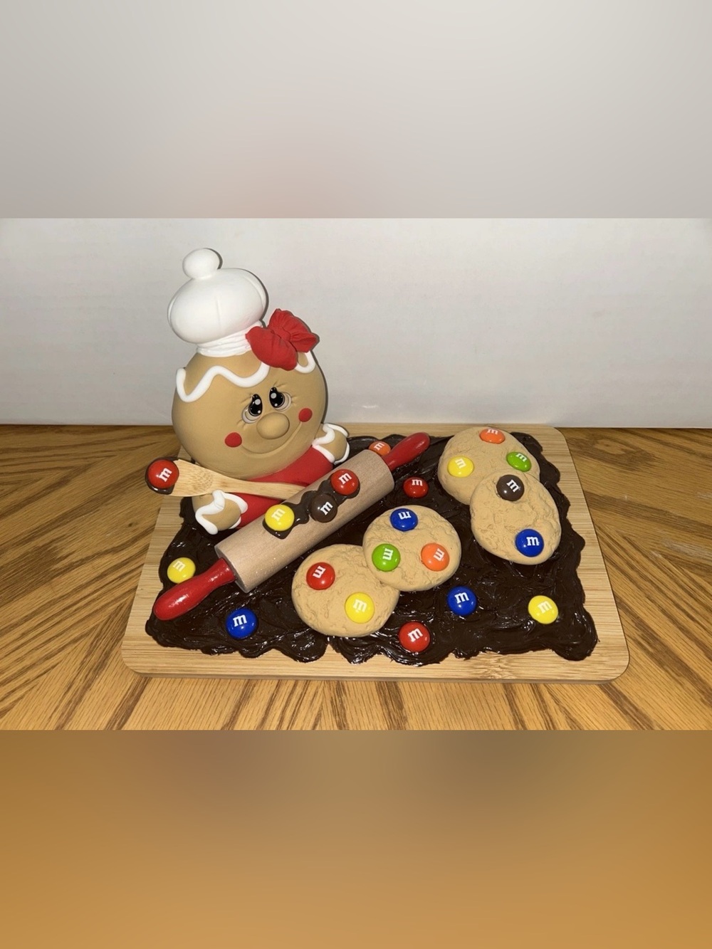 Fake Gingerbread Baker Cookie with Candy Dessert Board Display Handmade